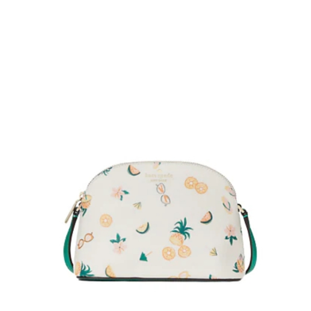 Kate Spade Cream and Green Small Bag with Fruit Design
